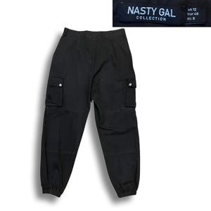 Worn Once Black Cargo pants in Size 8 by Nasty Gal